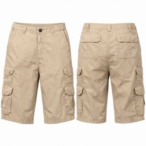 Magellan Cargo Shorts Mens 34 Ripstop Cotton Fabric Outdoors Hiking Brown Casual